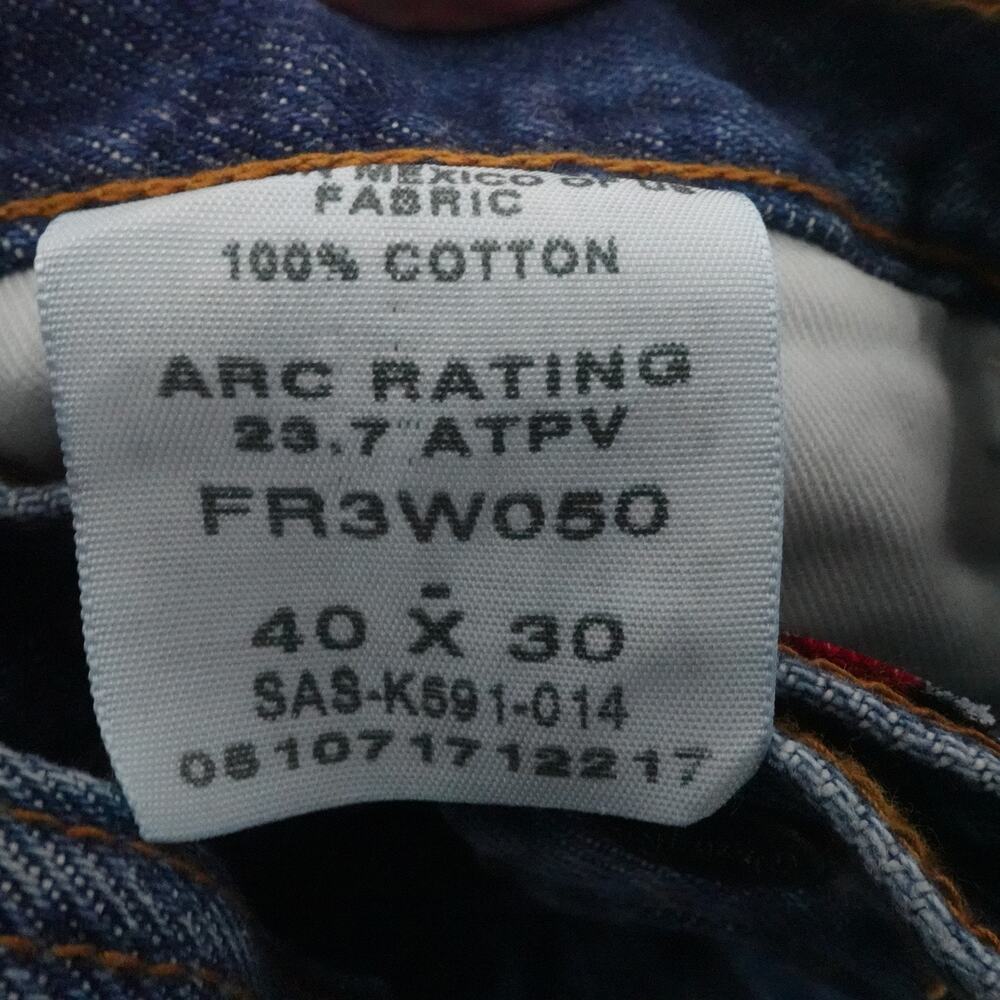 Wrangler Jeans Mens 40x30 Blue Riggs Workwear FR3W050 Flame Resistant Work - Picture 12 of 14